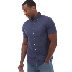 Shirts*Farah Mens Drayton Short Sleeve Shirt in Midnight