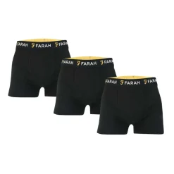 Gifts|Underwear And Socks*Farah Mens Siginaw 3 Pack Boxer Shorts in Black