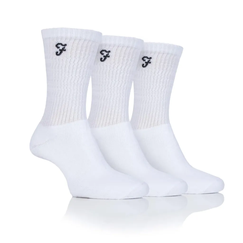 Underwear And Socks*Farah 3pk Cushi Sock in White