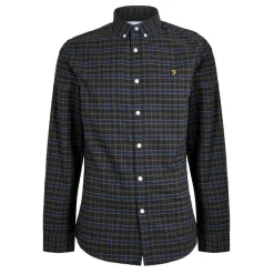 Shirts*Farah Ribbed Regular Fit Long Sleeve Shirt in Black