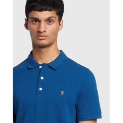 Polo Shirts*Farah Short Sleeve Polo Shirt in Blue