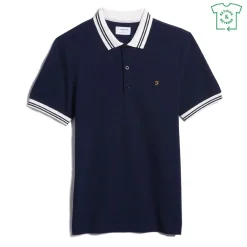 Polo Shirts*Farah Short Sleeve Regular Fit Polo Shirt in Blue