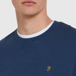 Sweatshirts*Farah Tim Crewneck Sweatshirt in Blue