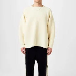 Knitwear*Fear Of God Ottoman Wool Straight Neck Sweater in Cream