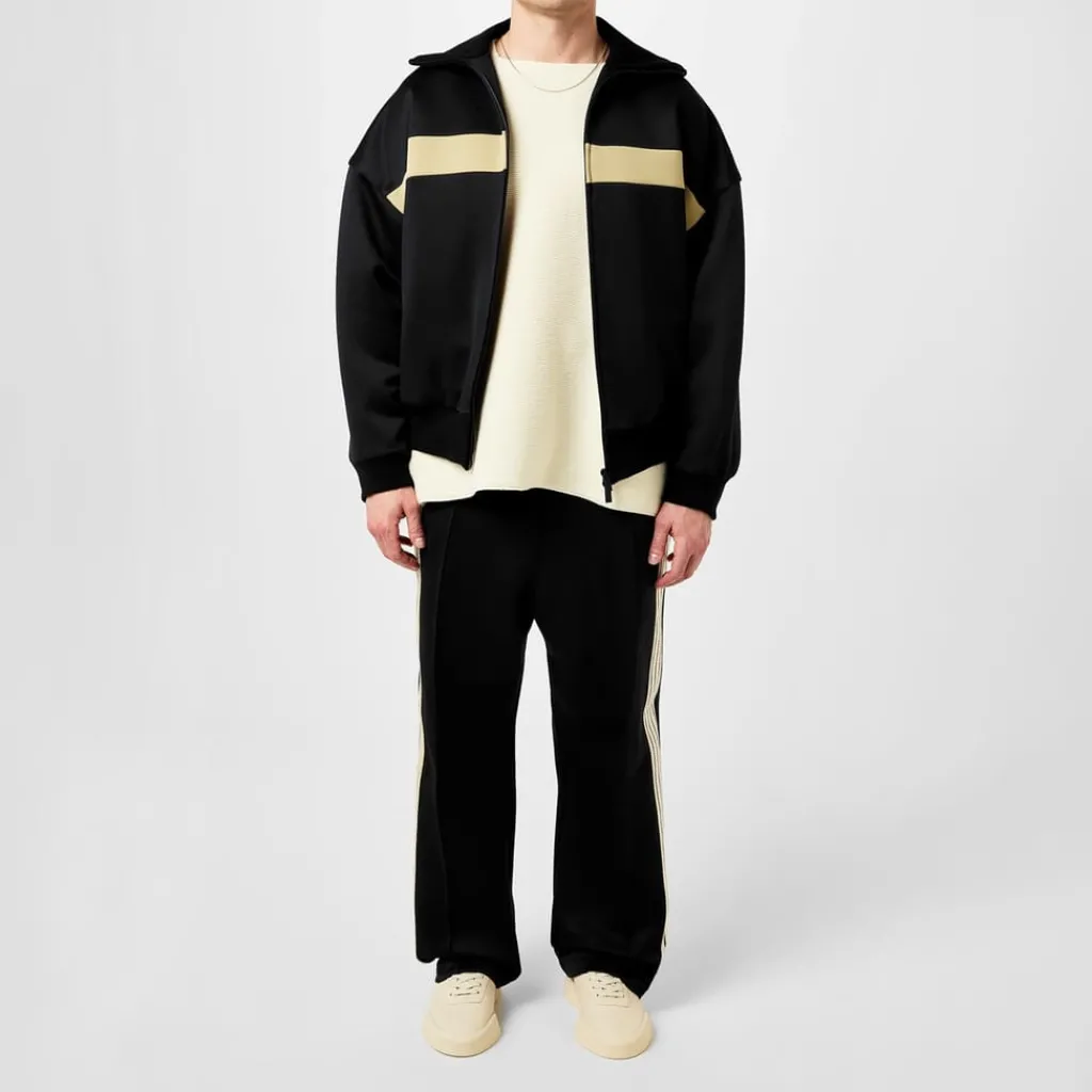 Knitwear*Fear Of God Ottoman Wool Straight Neck Sweater in Cream