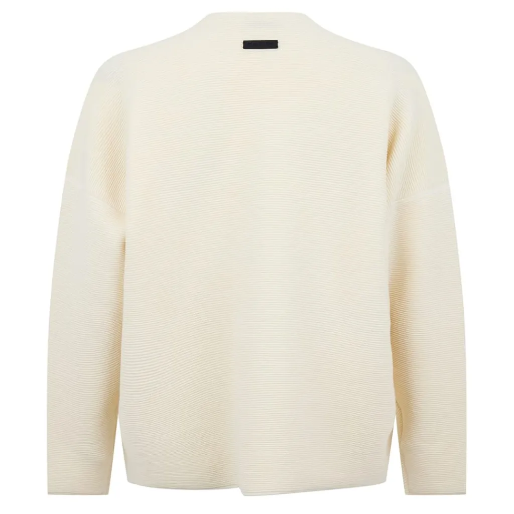 Knitwear*Fear Of God Ottoman Wool Straight Neck Sweater in Cream