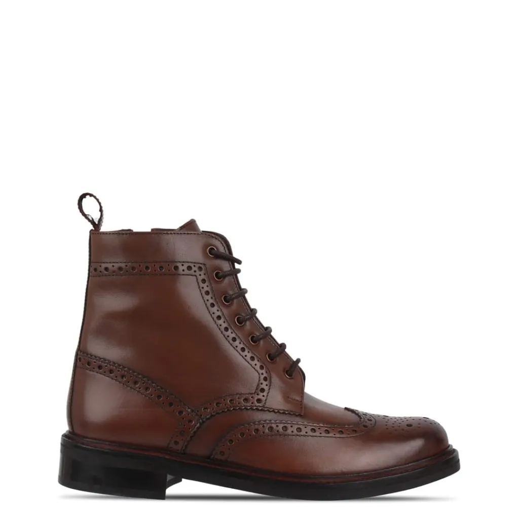 Boots*Firetrap Brogue Boot Sn54 in Brown