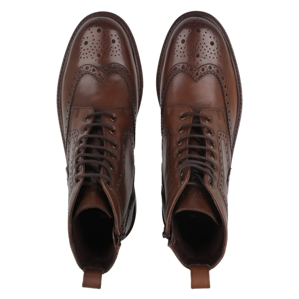 Boots*Firetrap Brogue Boot Sn54 in Brown