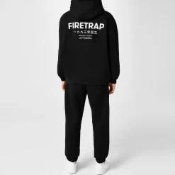 Hoodies*Firetrap Hooded Relaxed Fit Long Sleeve Sweatshirt in Black