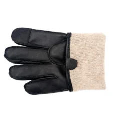 Gloves-Scarves-Umbrellas*Firetrap Leather Cashmere Lining Glove Sn54 in Black