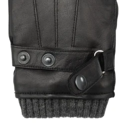 Gloves-Scarves-Umbrellas*Firetrap Leather Strap Glove Sn54 in Black