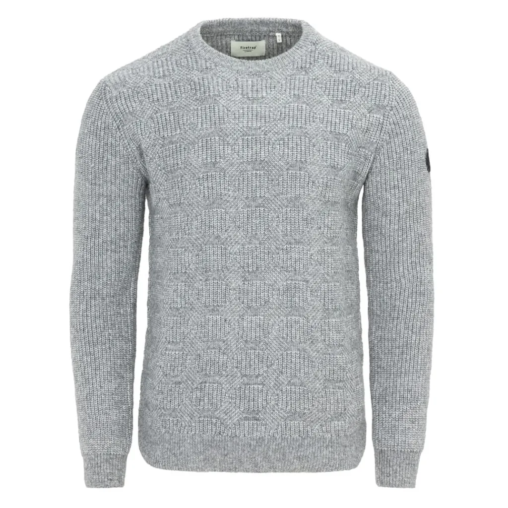 Knitwear*Firetrap Long Sleeve Crew Neck Sweater in Grey