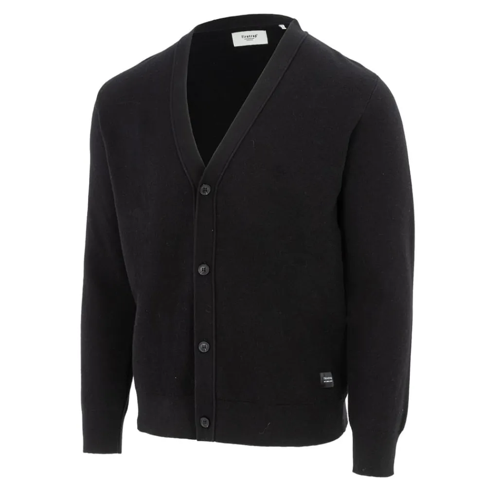 Knitwear*Firetrap Mens Button Cardigan in Black
