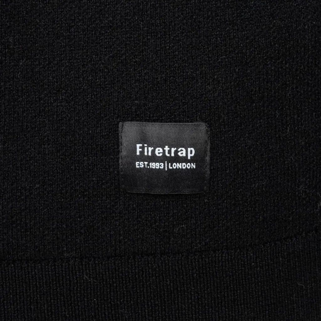 Knitwear*Firetrap Mens Button Cardigan in Black