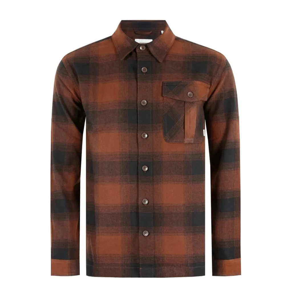 Shirts*Firetrap Mens Check Shirt in Orange