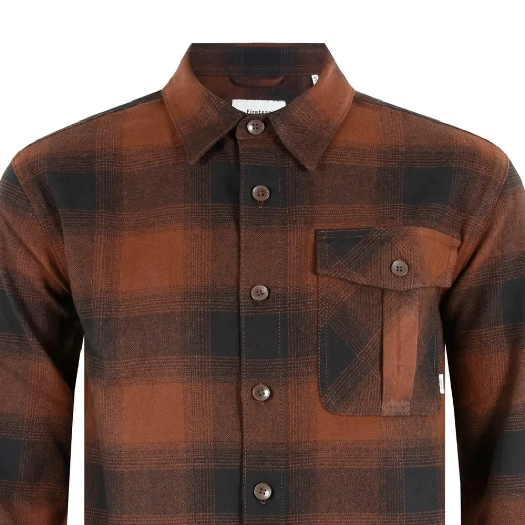 Shirts*Firetrap Mens Check Shirt in Orange
