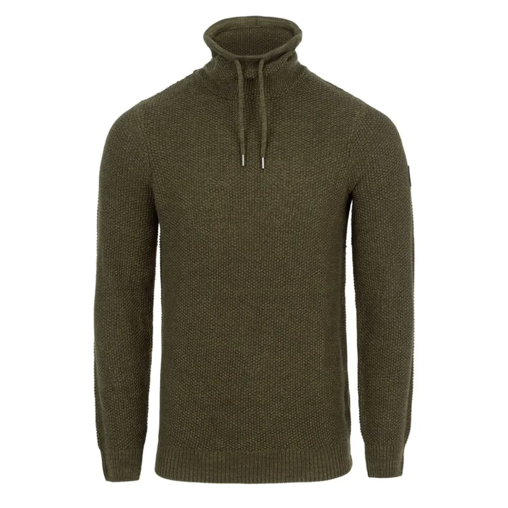 Knitwear*Firetrap Mens Cowl Neck Jumper in Green
