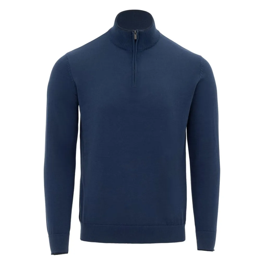 Knitwear*Firetrap Mens Jumper Polo in Blue