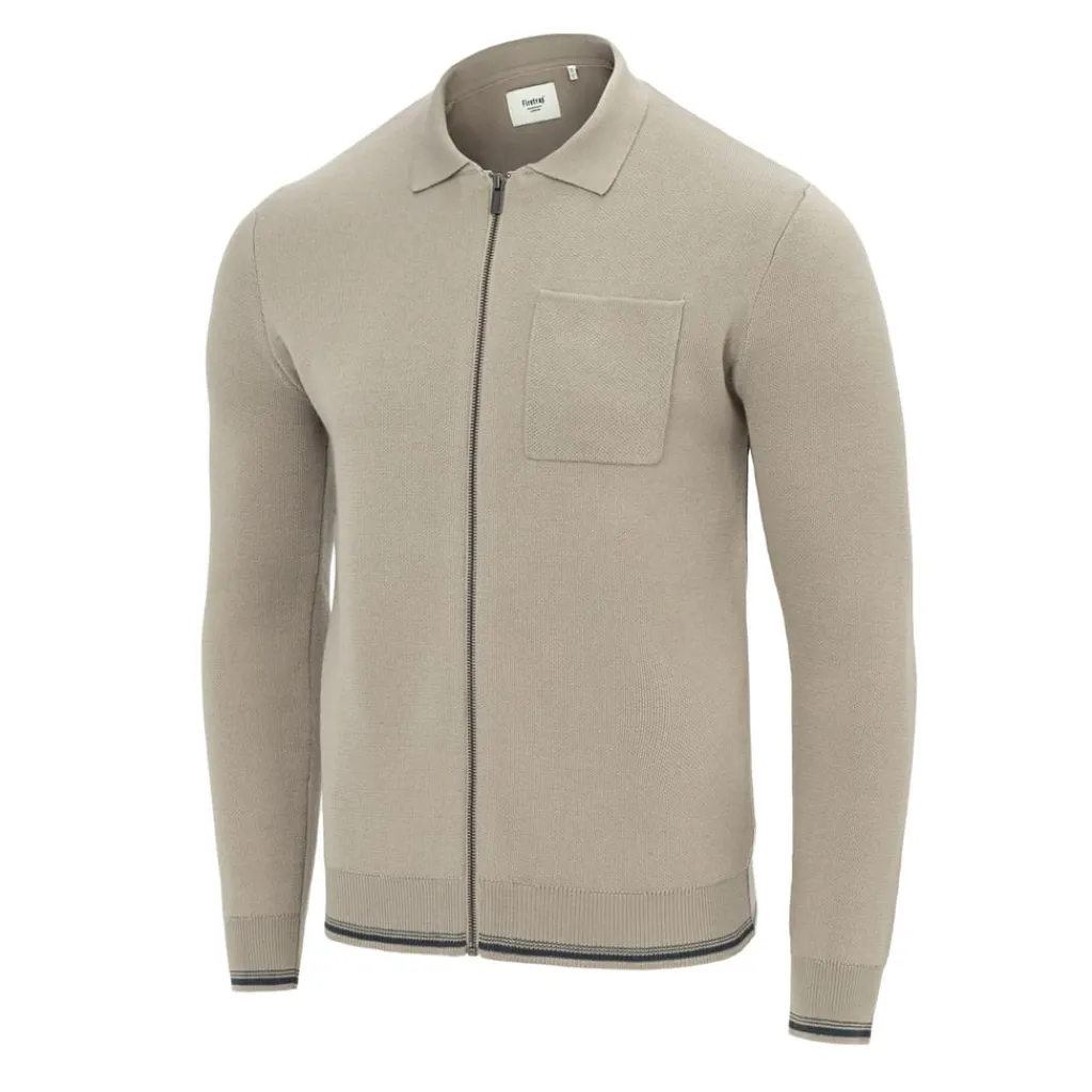 Knitwear*Firetrap Mens Long Sleeve Cardigan in Grey