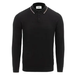 Knitwear*Firetrap Mens Long Sleeve Polo Jumper in Black
