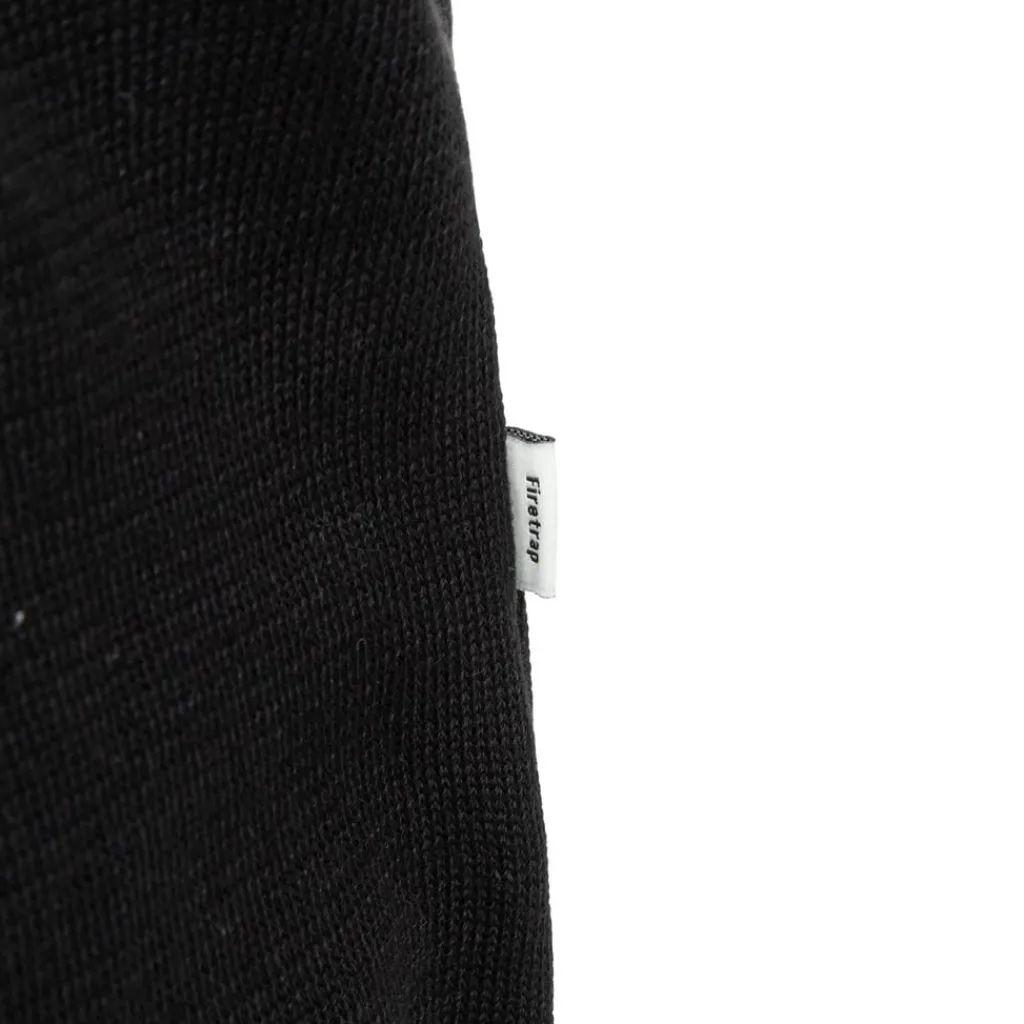 Knitwear*Firetrap Mens Long Sleeve Polo Jumper in Black