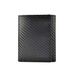 Wallets*Firetrap Ribbed Fold Wallet in Black