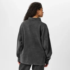 Polo Shirts*Firetrap Washed Rugby Ladies in Black