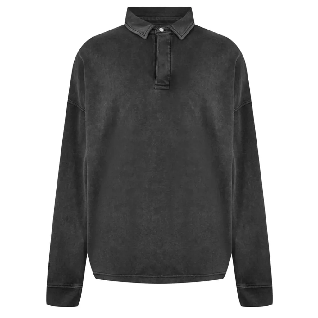 Polo Shirts*Firetrap Washed Rugby Ladies in Black