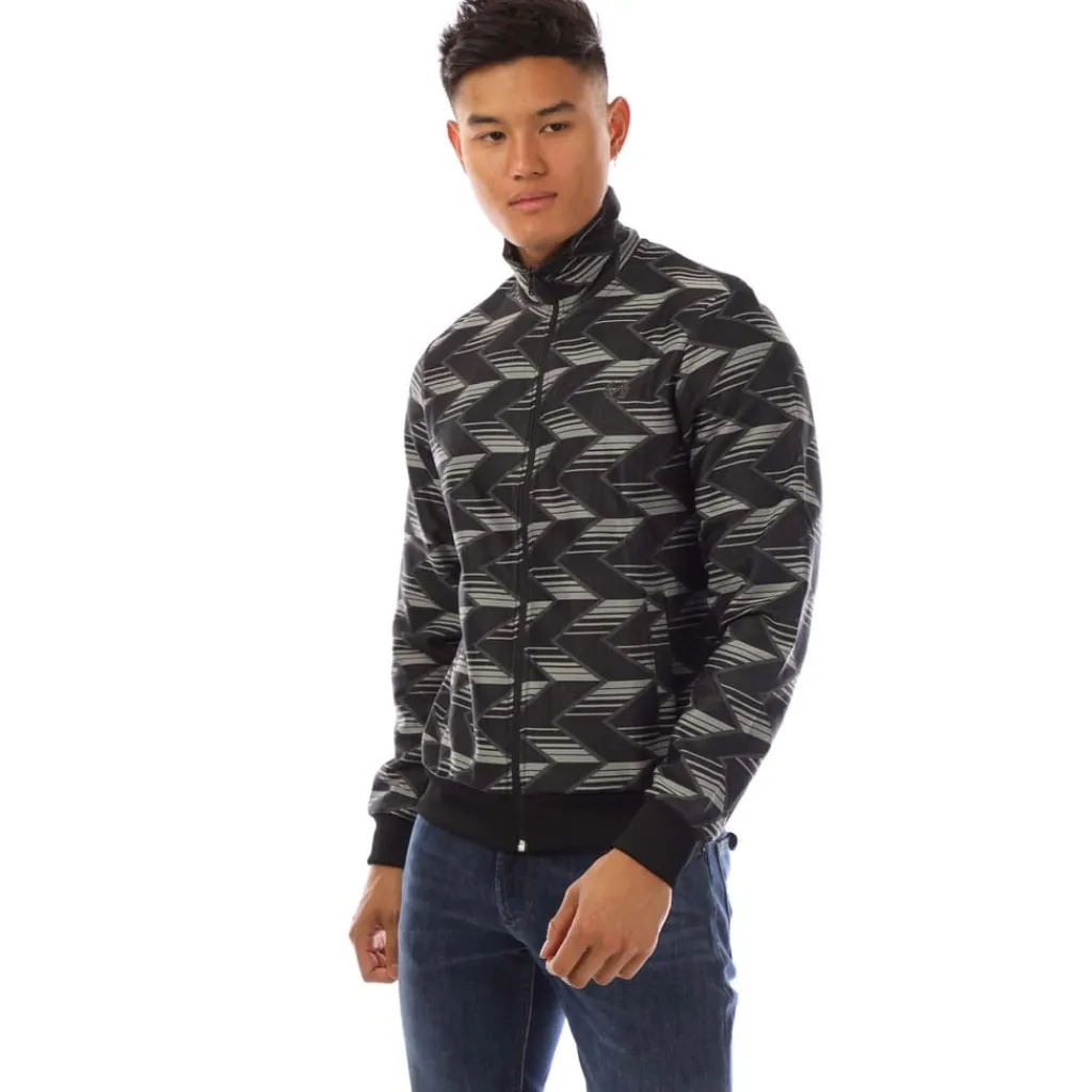 Tracksuits*Fred Perry Chevron Striped Track Jacket in Black