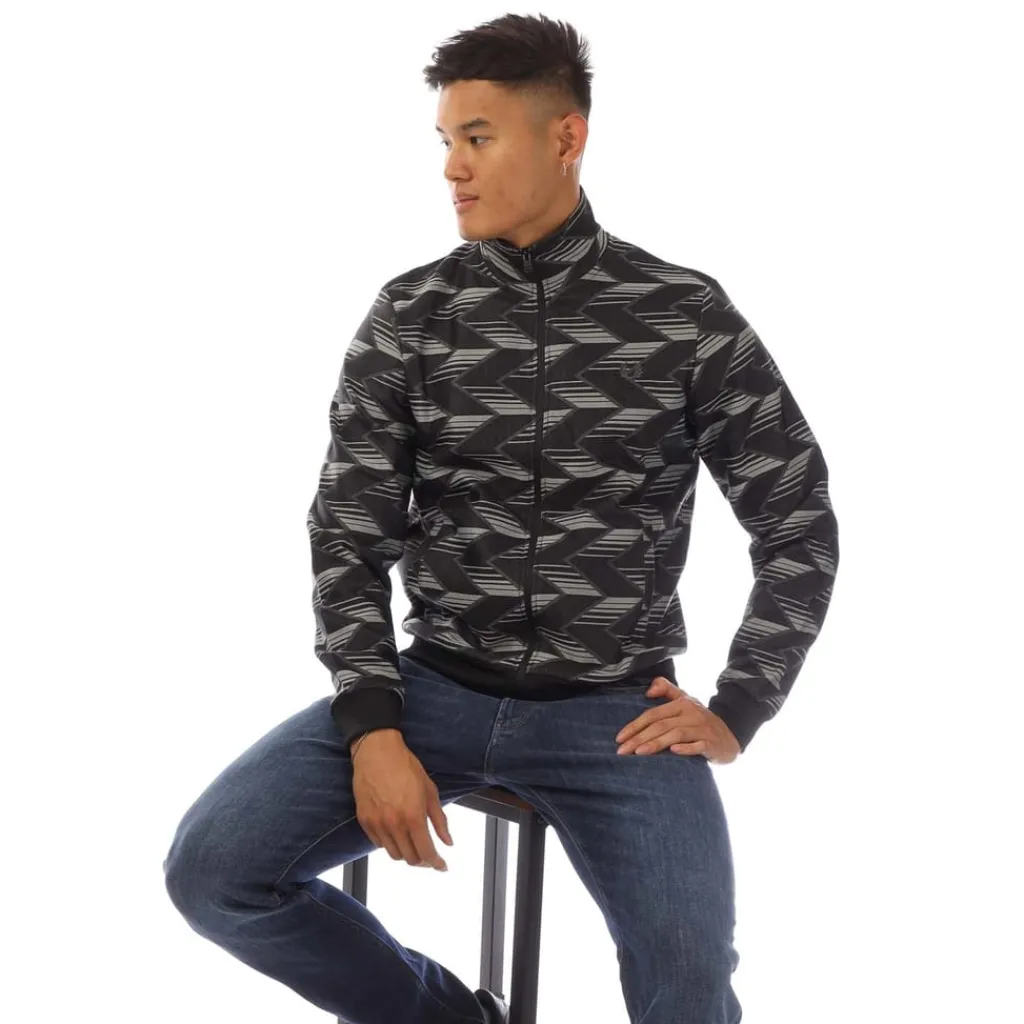 Tracksuits*Fred Perry Chevron Striped Track Jacket in Black