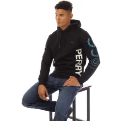 Hoodies*Fred Perry Graphic Branding Hoodie in Black