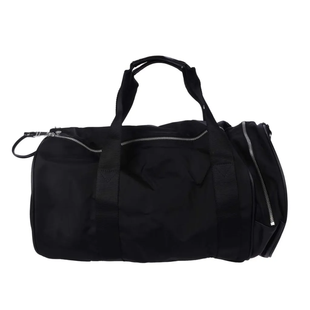 Bags*Fred Perry Graphic Print Barrel Bag in Black