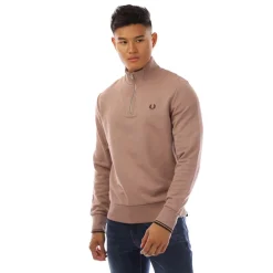Sweatshirts*Fred Perry Half-Zip Sweatshirt in Pink