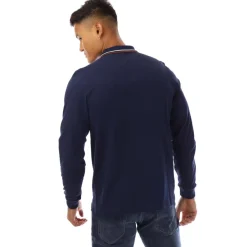 Polo Shirts*Fred Perry Long Sleeve Twin Tipped Polo Shirt in Navy