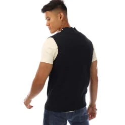 Knitwear*Fred Perry V-Neck Broken Tipped Tank Top in Navy