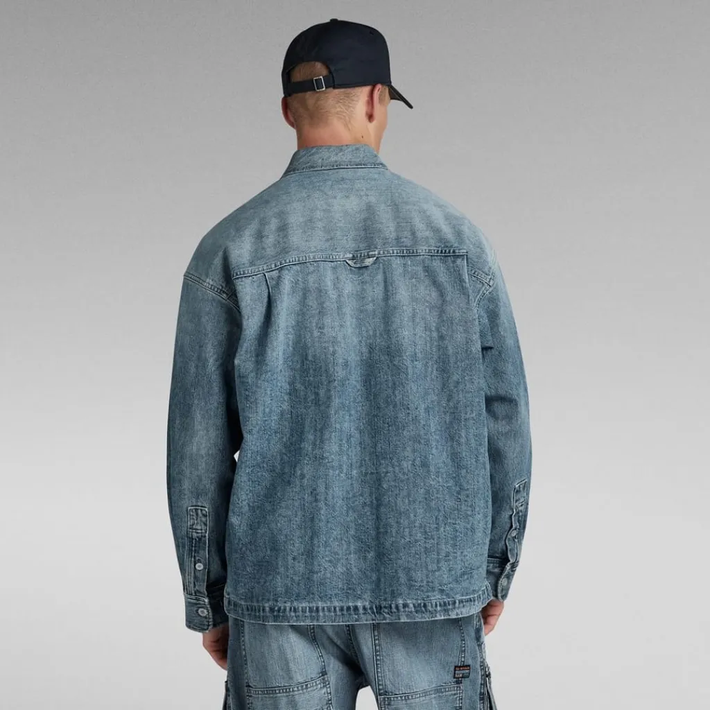 Coats And Jackets*G Star Boxy Fit Collared Neck Shirt Jacket in Blue