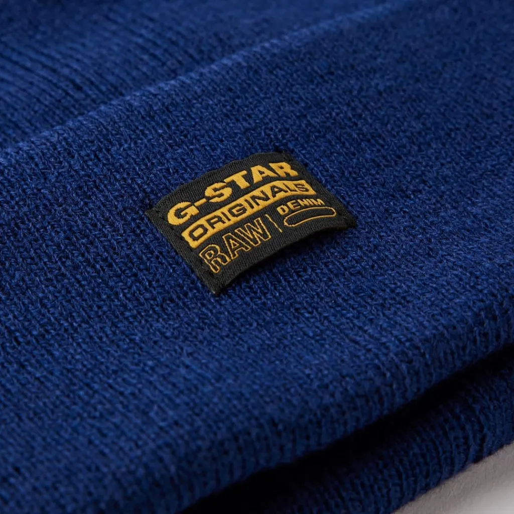Caps-Hats*G Star Effo Beanie with Adjustable Cuff in Blue