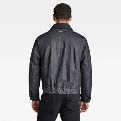 Coats And Jackets*G Star Elasticated Hem Denim Jacket with a Zip Pocket in Blue