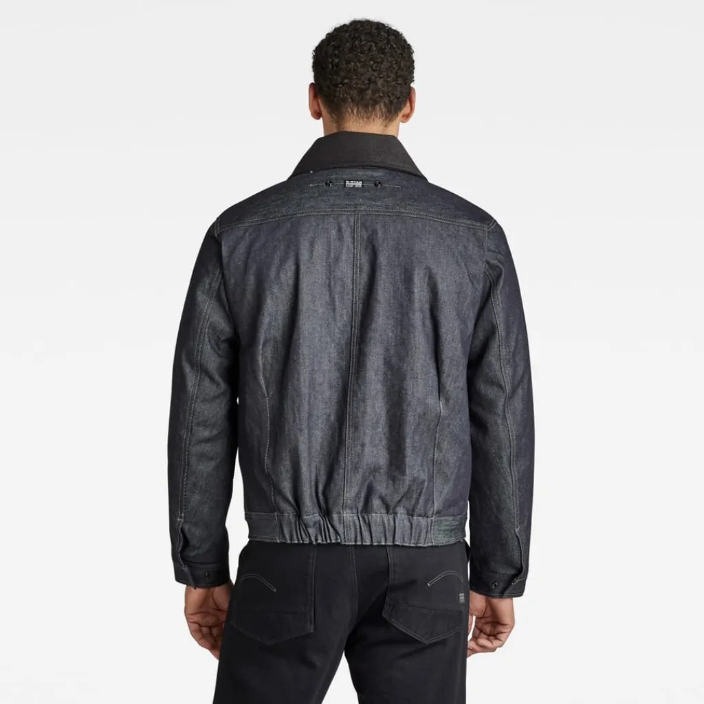 Coats And Jackets*G Star Elasticated Hem Denim Jacket with a Zip Pocket in Blue