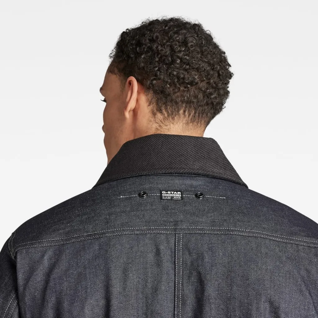 Coats And Jackets*G Star Elasticated Hem Denim Jacket with a Zip Pocket in Blue