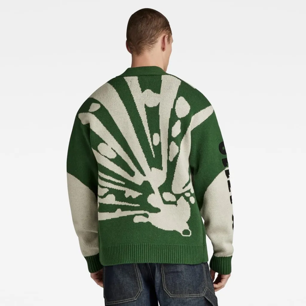 Knitwear*G Star Holiday Cardi in Green