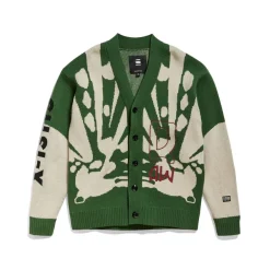 Knitwear*G Star Holiday Cardi in Green