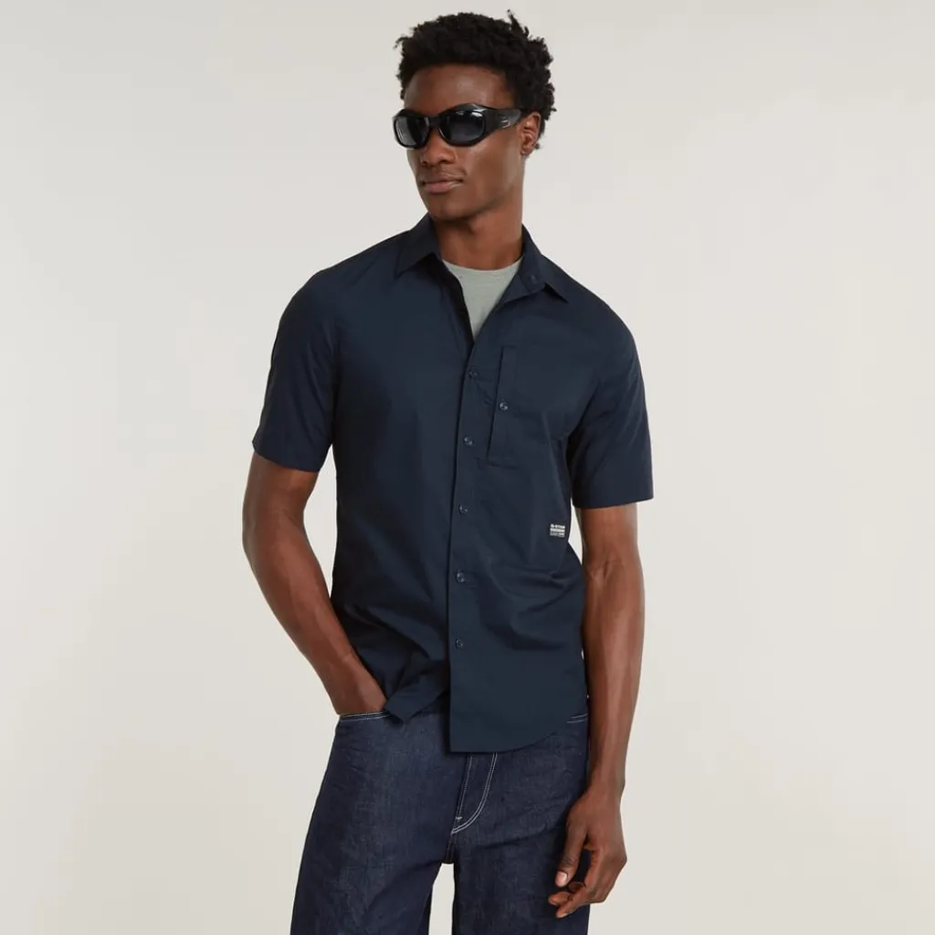 Shirts*G Star Short Sleeve Regular Fit Shirt in Blue