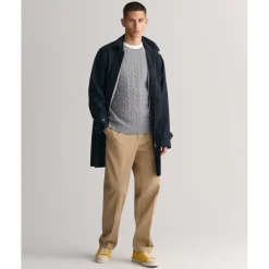 Knitwear*Gant Cable Crew Neck Regular Fit Sweater in Grey