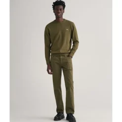 Knitwear*Gant Cotton Crew Neck Sweater in Green