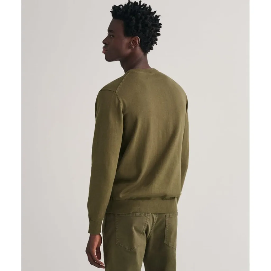 Knitwear*Gant Cotton Crew Neck Sweater in Green