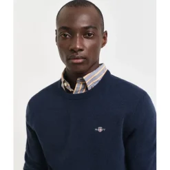 Knitwear*Gant Crew Neck Regular Fit Sweater in Blue