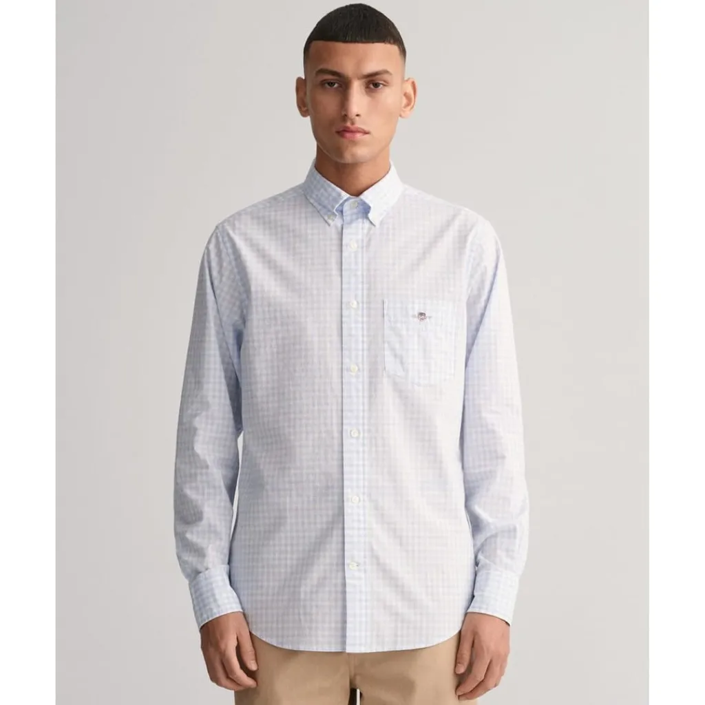 Shirts*Gant Fit Gingham Poplin Shirt in Blue