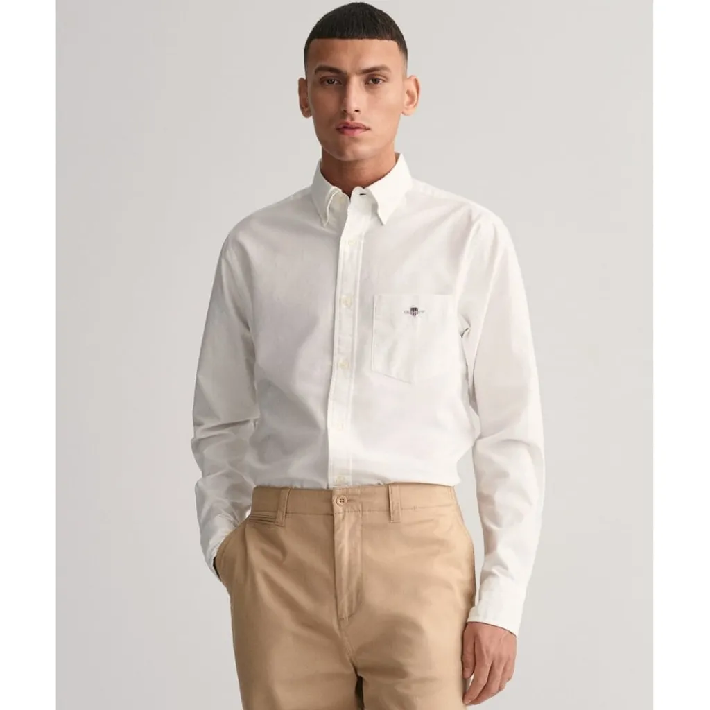 Shirts*Gant Fit Oxford Shirt in White