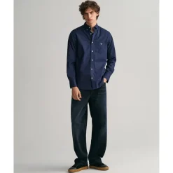 Shirts*Gant Fit Poplin Shirt in Blue